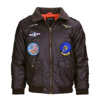 Kids PU leather flight jacket